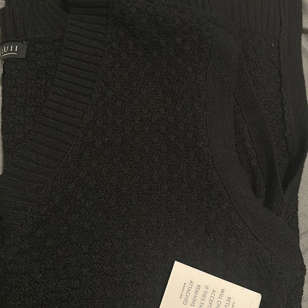 Eloquii Long Split Side Tunic Sweater Vest NWT Size 14/16 black